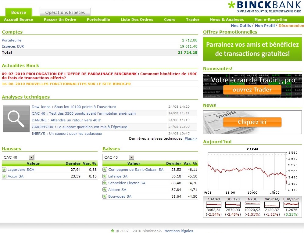 gagner en bourse gain en bourse solde binck pendant trade 24 aout 2010