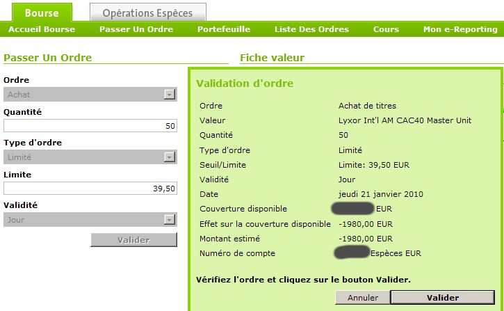 passer un ordre chez le broker binck bank confirmation de l'ordre