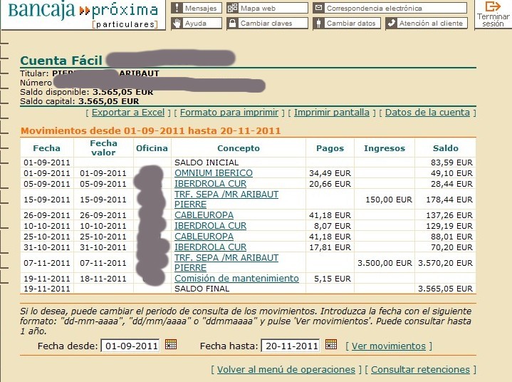 zetrader solde bancaja 20 novembre 2011
