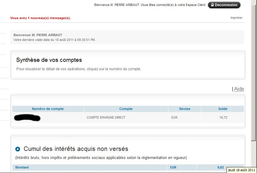 zetrader solde compte epargne direct hsbc 18 aout 2011
