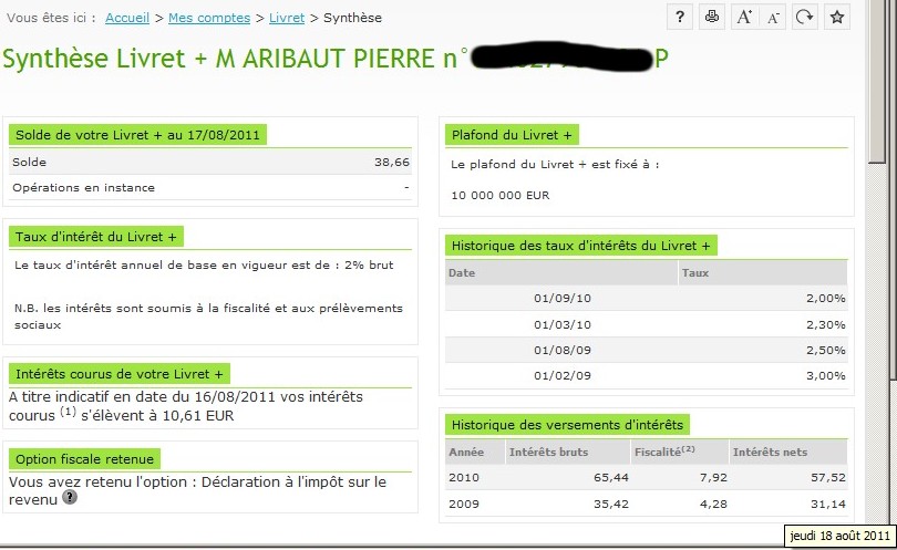 zetrader solde fortuneo livret plus 18 aout 2011